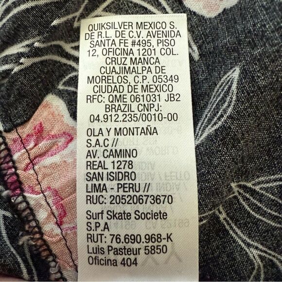 Roxy Black and Pink Floral Sundress with Ruffle Hem and Spaghetti Straps XS - Picture 6 of 12